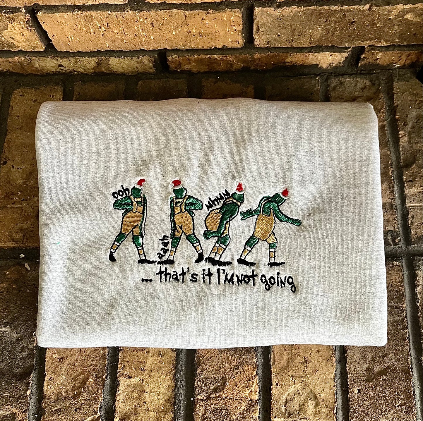 Embroidered Grinch Crewneck Sweater