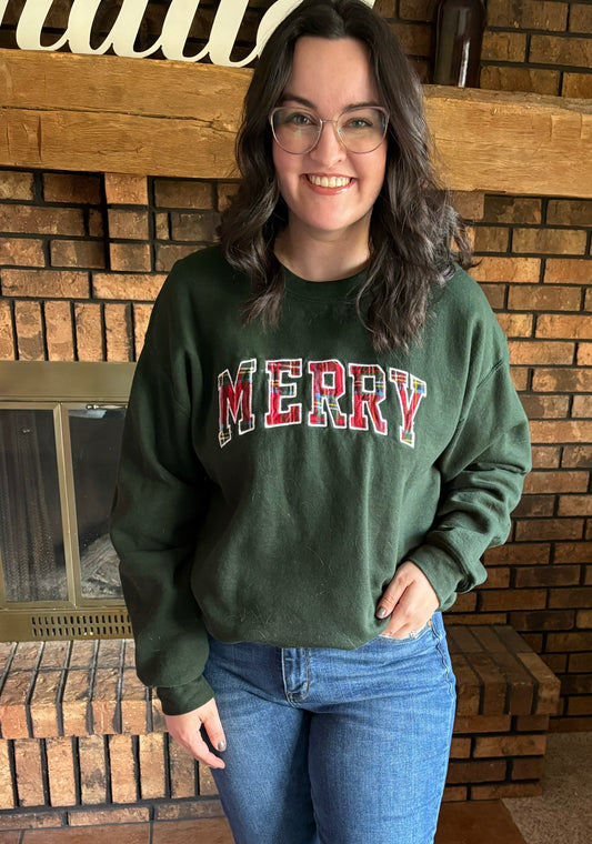 Merry Embroidered Christmas Sweater