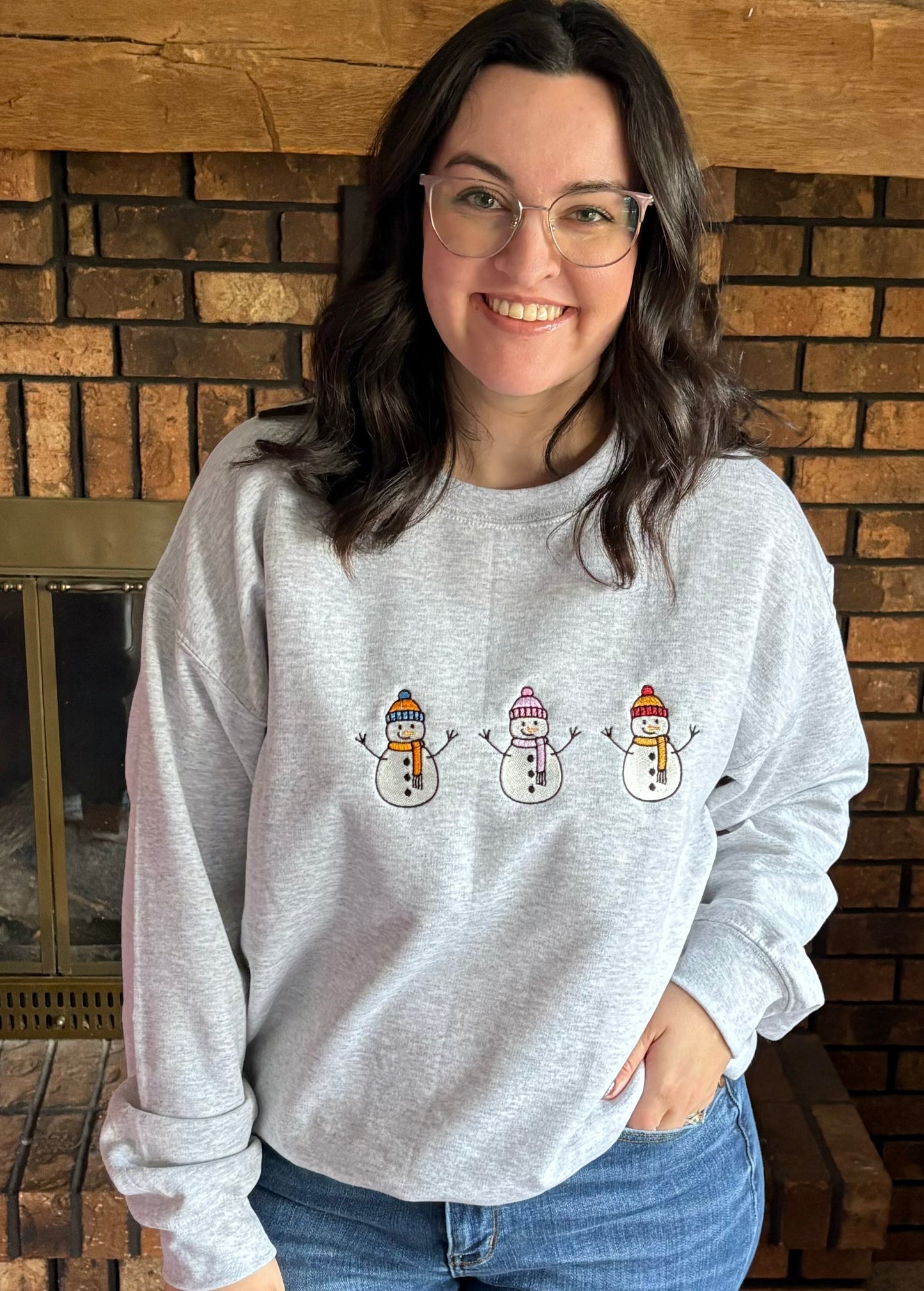 Snowman Embroidered Christmas Sweater