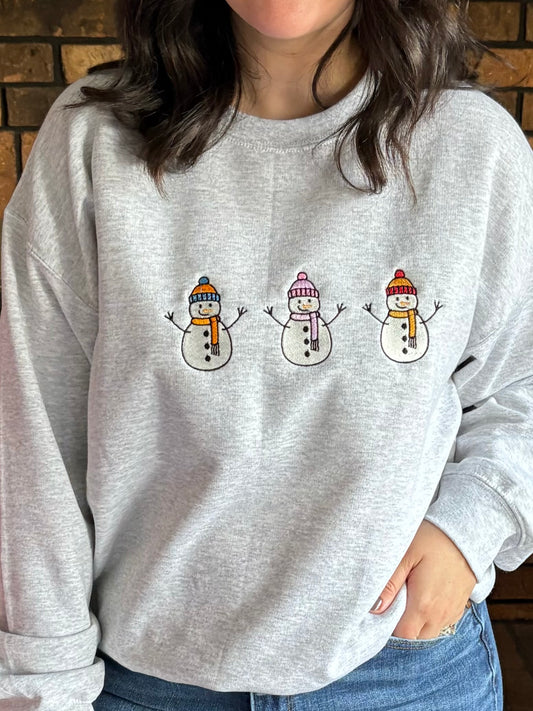 Snowman Embroidered Christmas Sweater