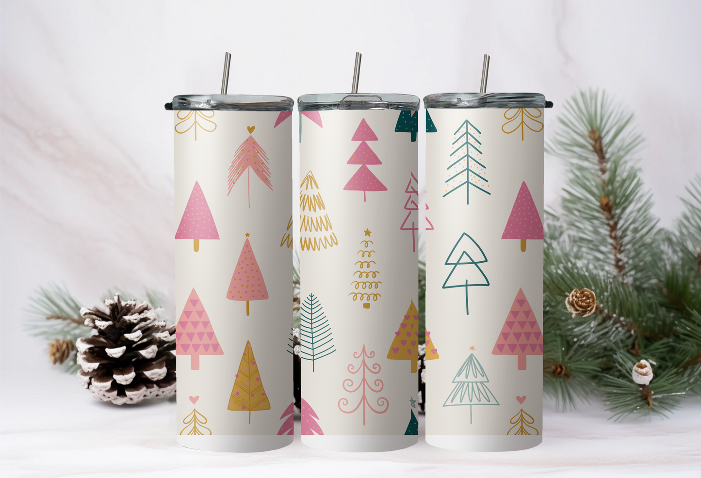 Pink Christmas 20oz Tumbler